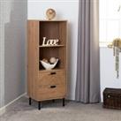 Leon 2 Drawer and 2 Shelf Cabinet Brown