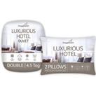 Luxurious Hotel 4.5 Tog Duvet and Pillow Set White