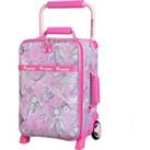 IT Luggage Curiosity Soft Shell Kiddies Mermaid Print Pink Suitcase Pink