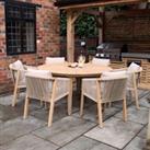Roma 6 Seater Dining Set with 6 Roma Chairs Natural