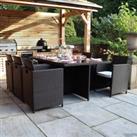 Nevada 6 Seater Cube Dining Set Brown