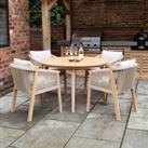 Roma 4 Seater Dining Set with 4 Roma Chairs Natural