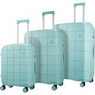 Rock Luggage Pixel Set of 3 Suitcases Pastel Green
