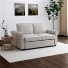 Kayden Fabric 2 Seater Scroll Arm Sofabed Natural