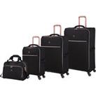 IT Luggage Grey Divinity 4W Suitcase and Holdall Bundle Black