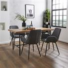 Bryant Rectangular Dining Table with Axel Grey Faux Leather Dining Chairs