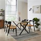 Ezra Rectangular Compact Dining Table with Melia Black Dining Chairs