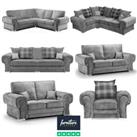 Verona Grey Fabric Corner, 3 Seater, 2 Seater & Armchair | Scatter or High Back