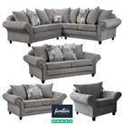 Nicole Grey Fabric Sofas | Chesterfield Style | Corners, Sofa Sets ,3+2+1 seater