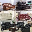 REAL GENUINE LEATHER RECLINER SOFA 3+2+1 SUITE NEW BLACK BROWN CREAM SOFAS SALE
