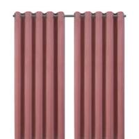 Pair Eyelet Curtain Pink Plain Ready Made Ring Top Velvet Effect Living Bedroom