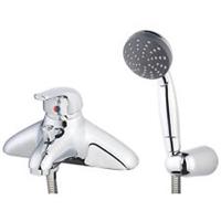 Bath Shower Mixer Tap Deck Mounted Single Lever Operation Contemporary Chrome