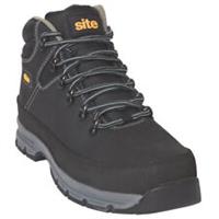 Site Safety Boots Unisex Black Leather Steel Toe Cap Ankle Lace Up Size 11