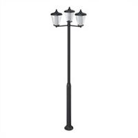 LED Post Light 3 Way Electric Garden Outdoor Lantern Dark Grey 3000lm 33W H210cm