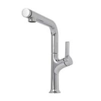 Mixer Tap Side Lever Push Button L Shaped Slim Chrome Effect Contemporary