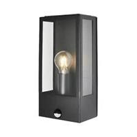 Wall Light Lantern Outdoor Garden Porch Matt Black PIR Motion Sensor Metal IP44