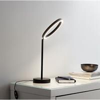 Table Lamp LED Aluminium Black Desk Ring Warm White Light Modern Dimmable