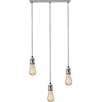 Pendant Light Bar 3 Way Vintage Adjustable Drop Hanging Brushed Chrome