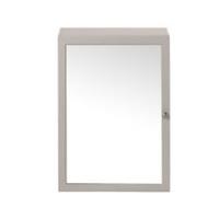 Bathroom Cabinet Soft Close Mirrored Door Satin Grey Wall Mounted Rectangular