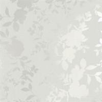 Wallpaper Floral Silver Smooth Westborne Print Flowers Leaves Spongeable