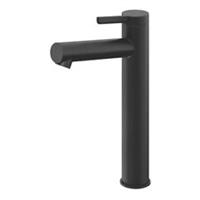 Swirl Bathroom Basin Tap Mono Mixer Tall Black Single Lever Modern Round Head