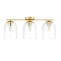 Ceiling Light 3 Way Clear Lamp Shades Brass Modern Bedroom Livingroom Halogen