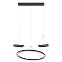 LED Pendant Ceiling Light Matt Black 3 Way Hanging Adjustable Modern (Dia)50cm