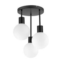 Ceiling Light Pendant 3 Lamp LED Frosted Glass Metal Matt Black Round Modern