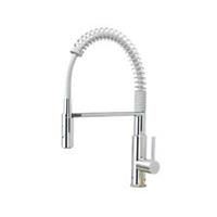 Kitchen Sink Tap Mixer Side Single Lever Spring Neck Chrome 360 Turnable Faucet