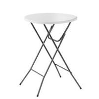 Garden Table Round White Foldable Outdoor Weather Resistant (H)110 x (W)79cm