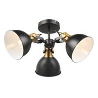 Ceiling Light 3 Lamp LED Steel Black Round Adjustable Shades Dimmable Modern