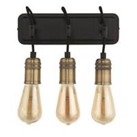 Wall Light Bar Steel Black Brass Indoor Bedside Wired Dimmable Industrial