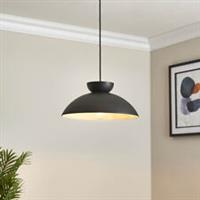 Pendant Ceiling Light LED Steel Matt Black Dome Shade Modern (Dia)380mm