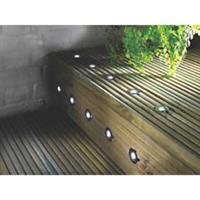 LED Decking Lights Chrome Outdoor Garden Modern Recessed 4000K Pack Of 10