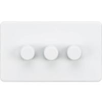 Knightsbridge 3-Gang 2-Way LED Intelligent Dimmer Switch Matt White