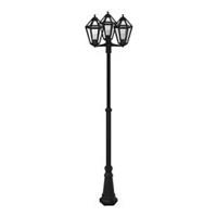 Garden Post Lamp 3 Way Black Lantern Patio Outdoor Pathway IP44 (H)237cm