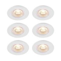 Downlight Integrated LED Warm White Metal Plastic Matt White Dimmable 6 Pack