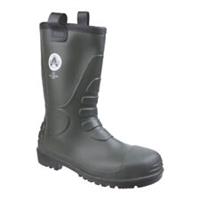 Mens Safety Dealer Boots Wellies Black Waterproof Steel Toe Cap Slip On Size 8