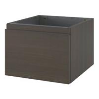 Bathroom Cabinet Walnut Veneer Wall Mounted Contemporary (H) 300mm (W) 400mm