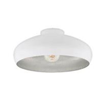 Ceiling Light White/Silver Retro Rounded Shade Home Office With Low Ceiling