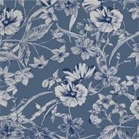 Wallpaper Summerhill Midnight Blue Floral Smooth Patterned Covers Imperfections