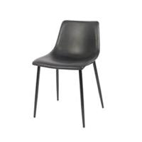 Dining Chair Black Pack Of 2 Leather Effect Modern Living Room (H)765mm (W)470mm