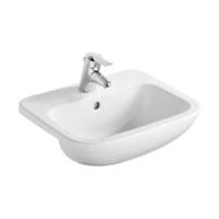 Bathroom Sink Washbasin Semi-Countertop Ceramic Durable Rectangular 500mm