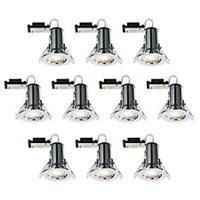 LED Recessed Downlight Warm White 345lm Fire Rated Chrome Indoor 3.5W Pack Of 10