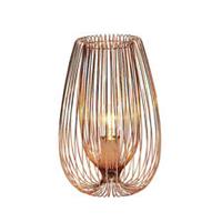 Table Lamp Modern Copper Effect Oaval Wire Open Airy Design Bedroom Livingroom