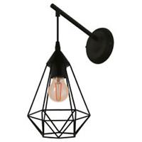 Wall Light Black Indoor Industrial Geometric Wire Case Design Modern