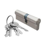 Euro Double Cylinder Lock 6-Pin 5 Keys 40-50 (90mm) Satin Silver 2 Pack