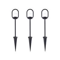 LED Stake Light Matt Black Outdoor Plastic Neutral White 100lm 4.8W Pack Of 3