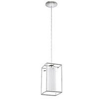 Pendant Ceiling Light Chrome Clear Glass Wire Frame Cage Modern Hanging