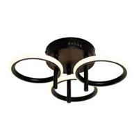 Ceiling Light 3 Integrated LED Warm White Acrylic Iron Matt Black Contemporary